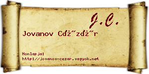 Jovanov Cézár névjegykártya